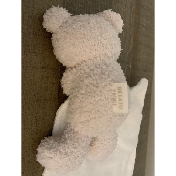 GELATO PIQUE Bear Lovey Beige Cream Hugging Security Plush Blanket Small - Picture 6 of 12